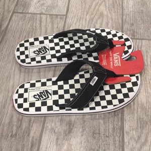 vans checkered flip flops